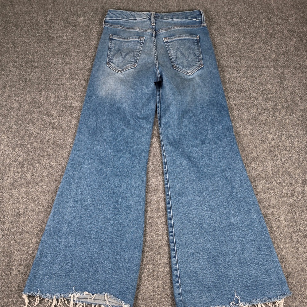 MOTHER Lil Roller Fray Jeans Women 28 Blue Fan Favorite Wide Leg Raw Hem - Picture 11 of 11